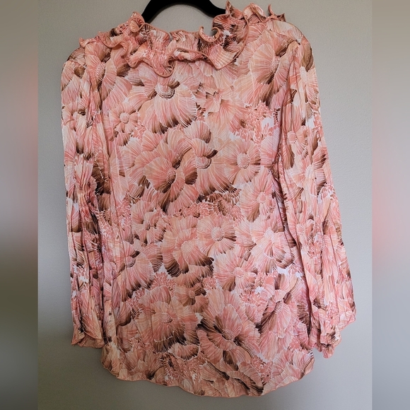 Floral Ruffle Blouse - Pink Y2K EUC L - Picture 6 of 6